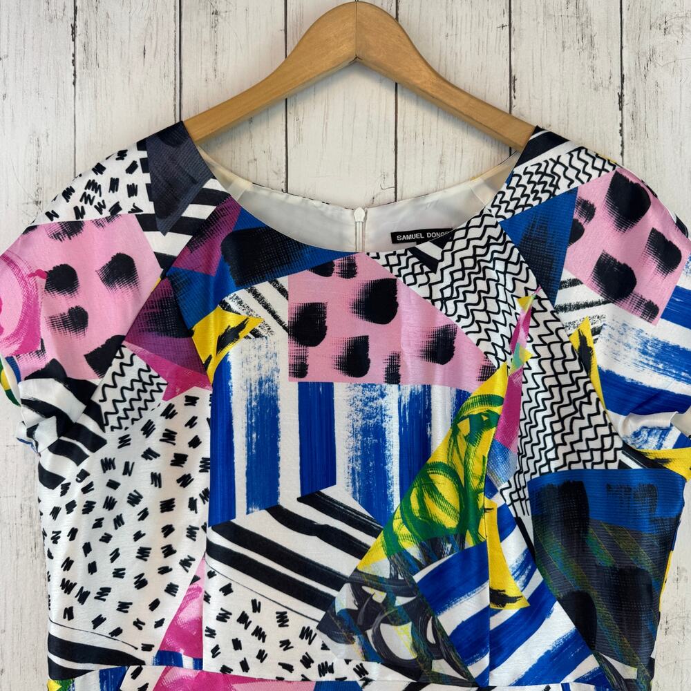 Samuel Dong Multicolor Funky Abstract Print Fitte… - image 7
